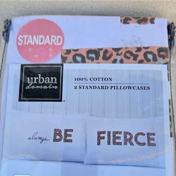 Urban Domain Always Be Fierce White and Animal Print Standard Pillow Cases - Picture 3 of 7